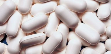 A pile of white pills.